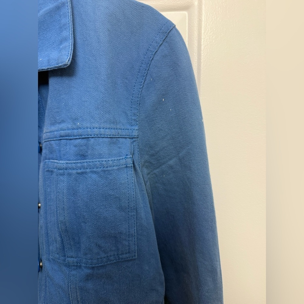 Balenciaga Denim Blue Overdyed Denim Jacket Size 36 Designer Luxury - Picture 8 of 12